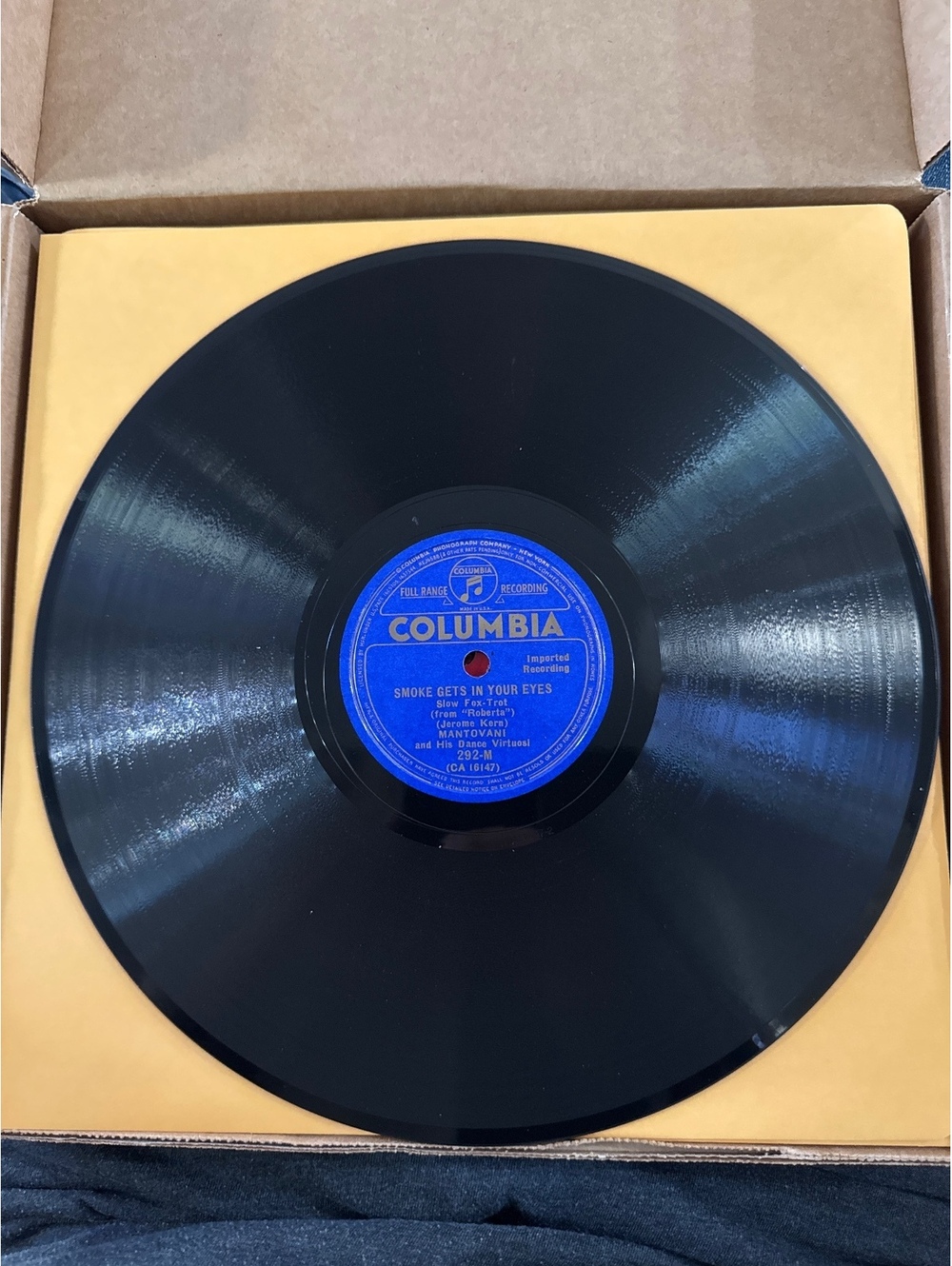 Columbia Vintage Vinyl Record - Smoke Gets In Your Eyes / Speak To Me Of Love -